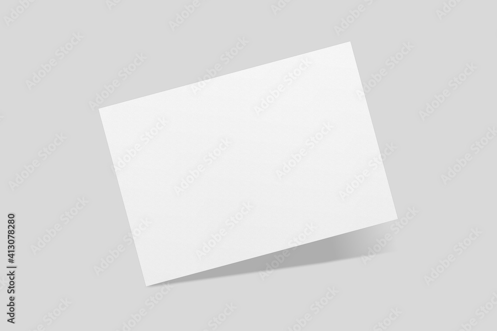 Realistic blank A4 landscape flyer brochure for mockup. Paper or poster illustration. 3D Render. Realistic blank A4 landscape flyer brochure for mockup. Paper or poster illustration. 3D Render.
