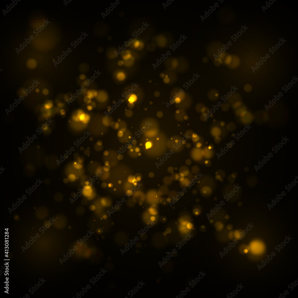 Dust gold. Gold sparks  shine with special light. Vector sparkles on a transparent background. Christmas abstract pattern. Sparkling magical dust particles.