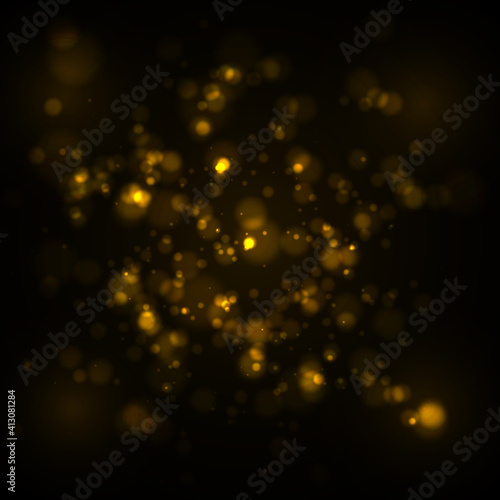 Dust gold. Gold sparks  shine with special light. Vector sparkles on a transparent background. Christmas abstract pattern. Sparkling magical dust particles.
