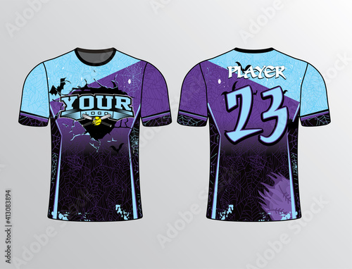 Softball baseball slowpitch esports sports gear for team jersey template and 2D mockup