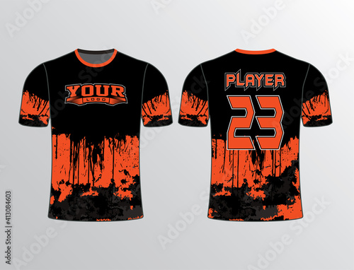 Softball baseball slowpitch esports sports gear for team jersey template and 2D mockup