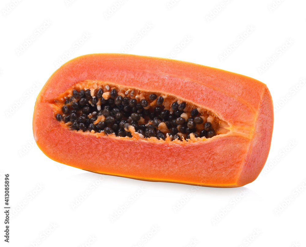 sliced of ripe papaya isolated on white background sliced of ripe papaya isolated on white background