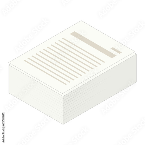 書類の山のイメージ　アイソメトリック