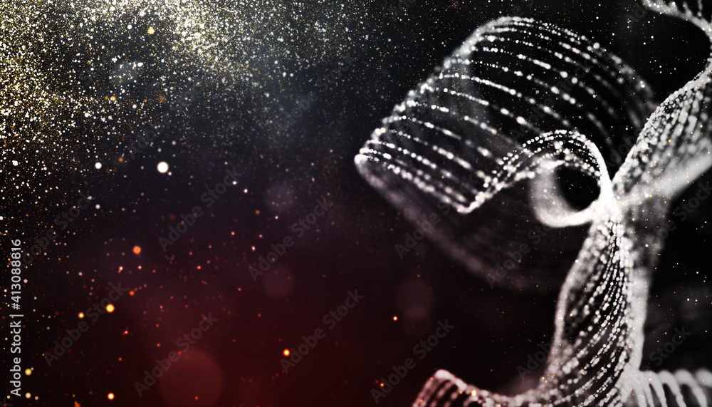 Obraz premium Bokeh Abstract shiny light and glitter with de focused. Glitter light background, Gold, White, Blue bokeh glitter sparkle background. Bokeh light effect creative background.