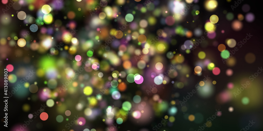 Naklejka premium Bokeh Abstract shiny light and glitter with de focused. Glitter light background, Gold, White, Blue bokeh glitter sparkle background. Bokeh light effect creative background.