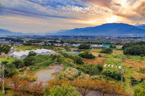 view of the city.Kaicuty Yamanashi Japan.