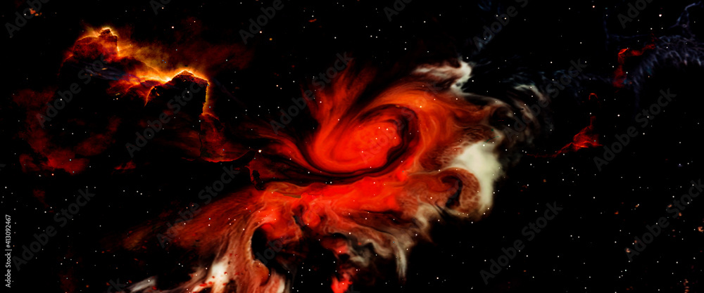 Fototapeta premium Space nebula cloud with sunlight galaxy background. astronomy cloud fractal dust with cloud background