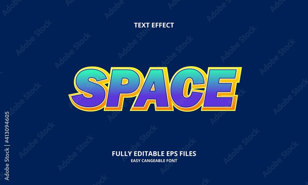 space style editable text effect	
