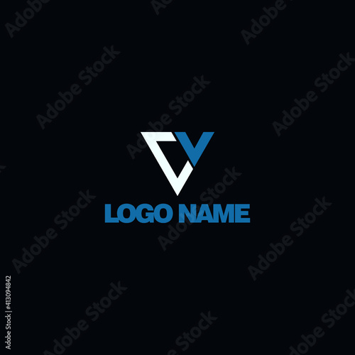 c v letters logo design
