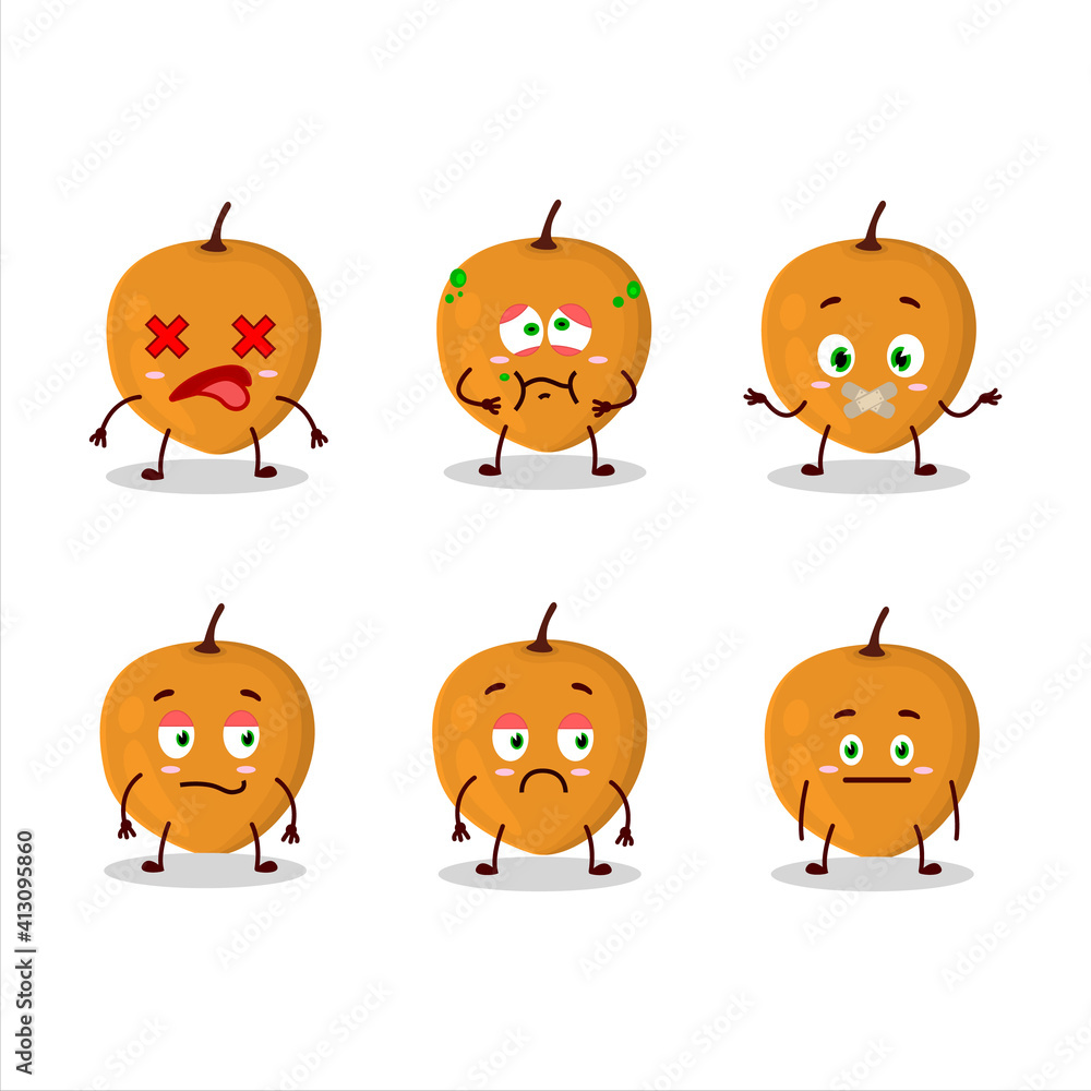 Lulo fruit cartoon character with nope expression Lulo fruit cartoon character with nope expression
