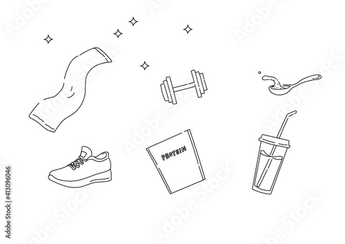 スポーツのシンプル可愛いアイテムセット/シンプル