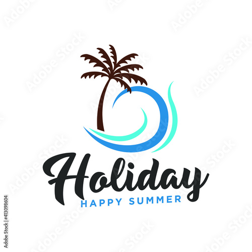 sea and summer logo  icon and illustration