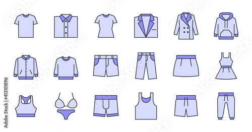 Filled Outline Clothing Icons