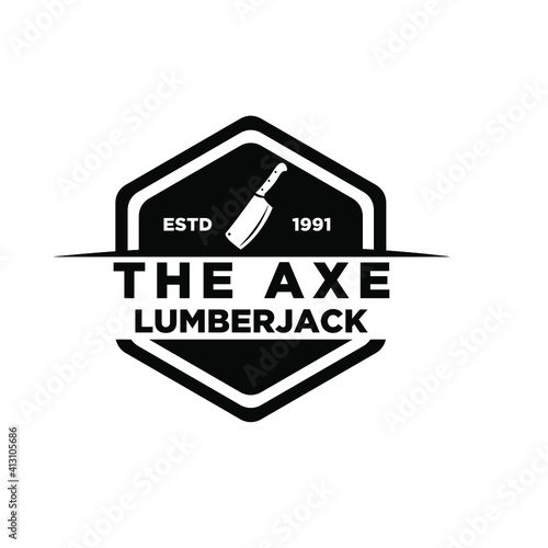 black Axe vintage badge logo icon design