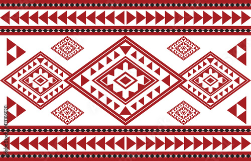abstract red geometric tribal  ethnic pattern 