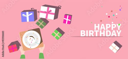 Banner illustration vector of Birthday.