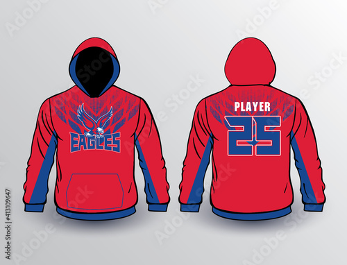 Baseball softball soccer esports all sports team gear unique design fleece hoodie templates and mockup