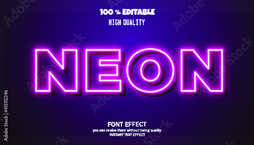 text effect with neon light effect