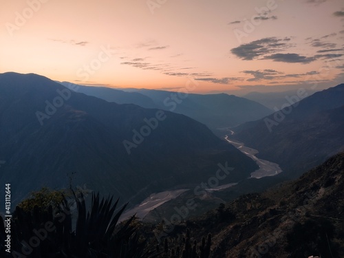 sunset in the mountains