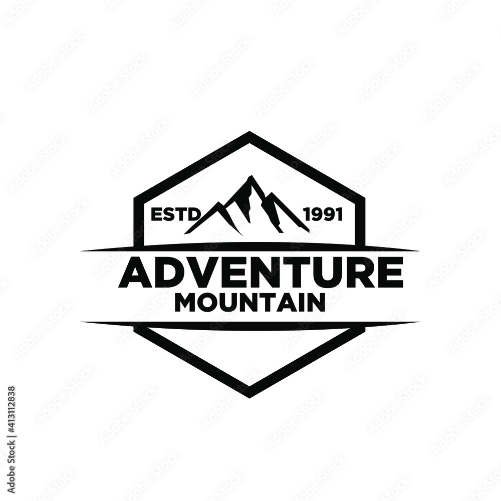 Mountain adventure outdoor badge logo icon design Mountain adventure outdoor badge logo icon design