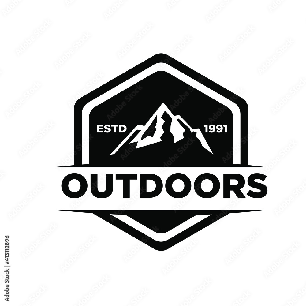 Mountain adventure outdoor badge logo icon design Mountain adventure outdoor badge logo icon design