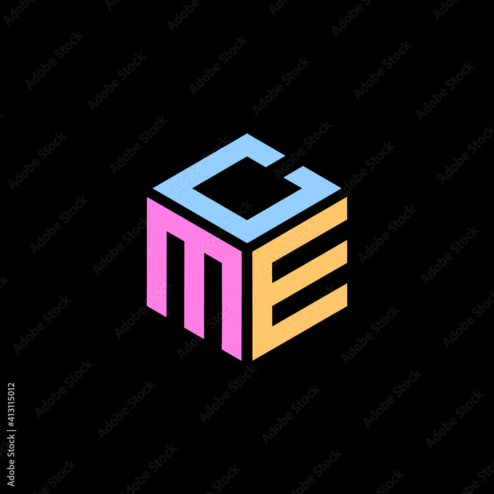 Hexagon logo. CME letter vector design Hexagon logo. CME letter vector design