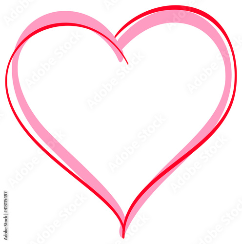 Two hearts symbol love. Frame merge of loving hearts template greeting card valentine s day