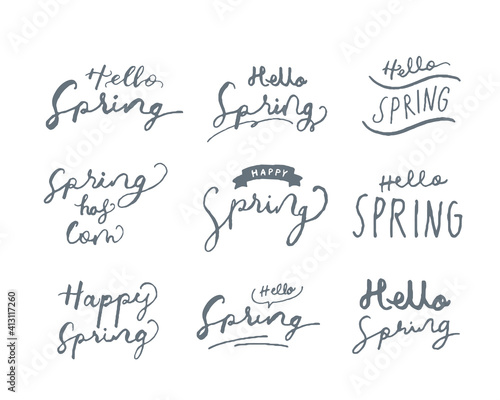 春の手書き風レタリングロゴ Spring handwritten lettering logo