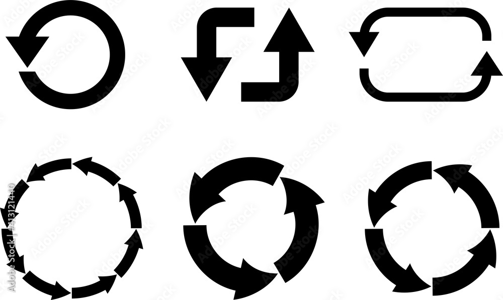 回転 サイクル矢印セット 左回転 Stock 벡터 Adobe Stock
