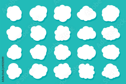Set of speech bubble boxes vectors for dialogs. Cartoon dialogue Isolated on background