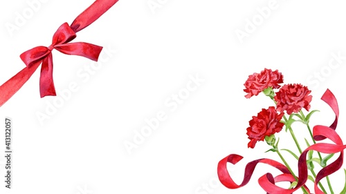 A ribbon frame and some carnation flowers (1)