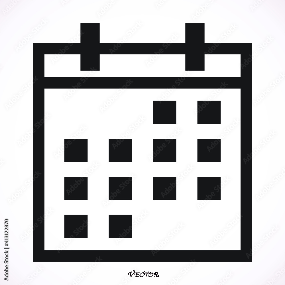 Calendar Isolated Icon, Vector, Sign, Symbol, Button, Element, Silhouette Calendar Isolated Icon, Vector, Sign, Symbol, Button, Element, Silhouette