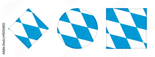 bavaria flag icon set, isolated on white background	

