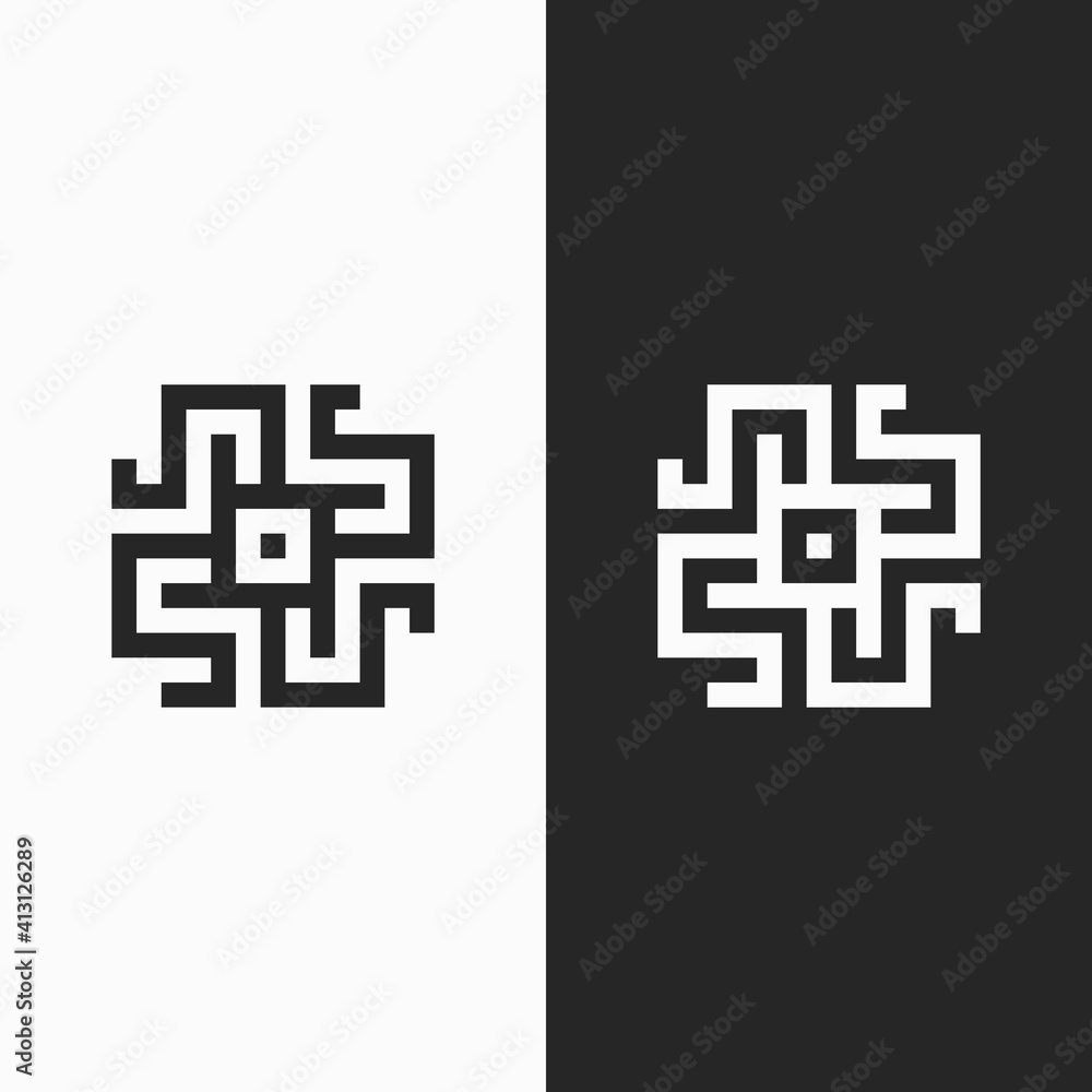 Obraz premium Letter S Ambigram Logo. Modern logo.