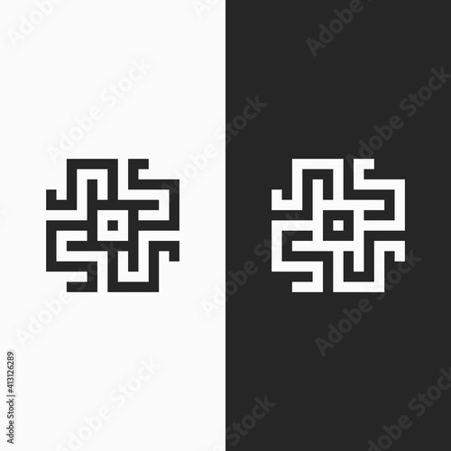 Letter S  Ambigram Logo. Modern logo.