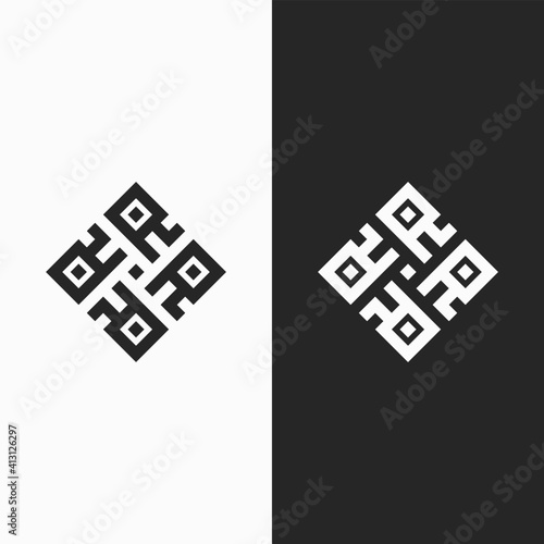 Letter R Ambigram Logo. Modern logo.