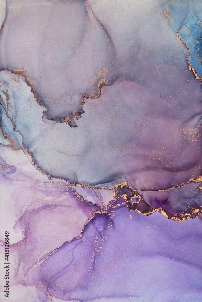 Naklejka premium Alcohol ink art.Mixing liquid paints. Modern, abstract colorful background, wallpaper. Marble texture.Translucent colors