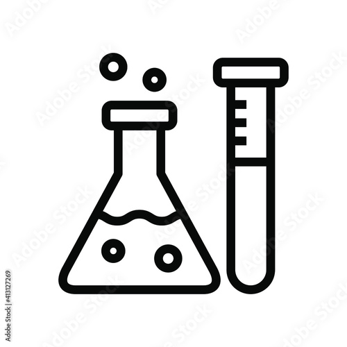 Lab chemistry experiment icon vector graphic illustration