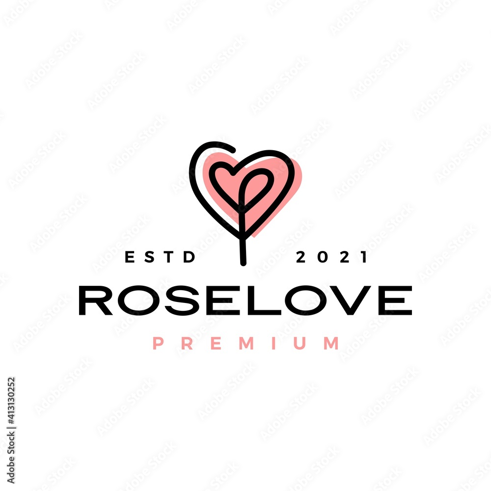 rose flower love heart valentine logo vector icon illustration rose flower love heart valentine logo vector icon illustration