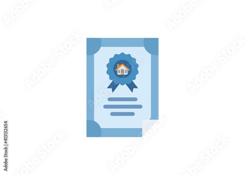 Home ownership certificate. Simple flat illustration
