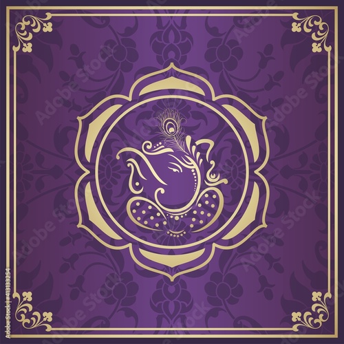 Ganesha, wedding card, royal Rajasthan, India	