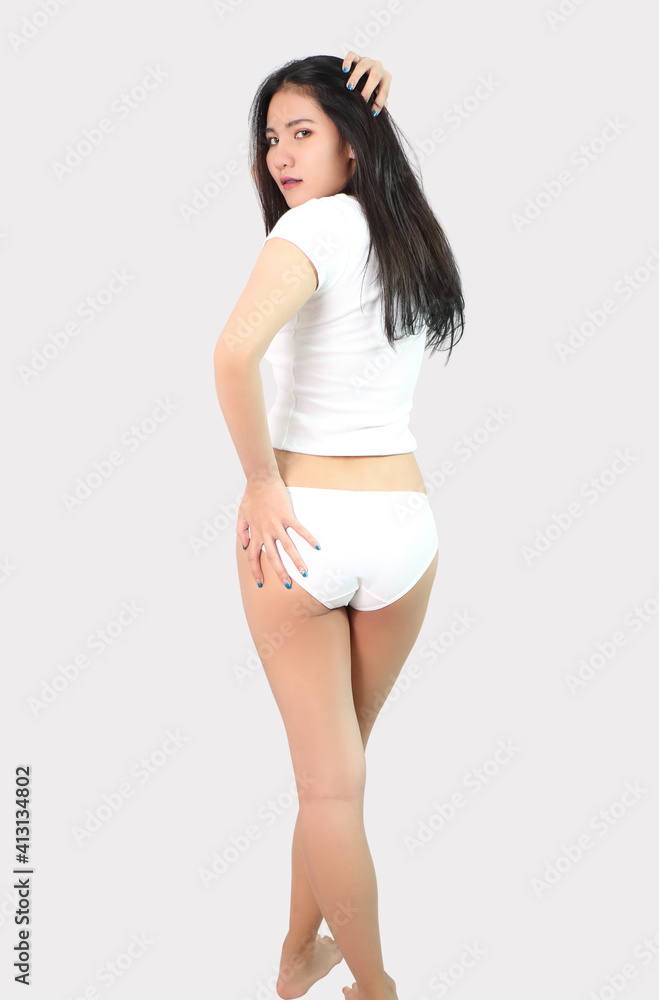 Fototapeta premium woman and white bikini