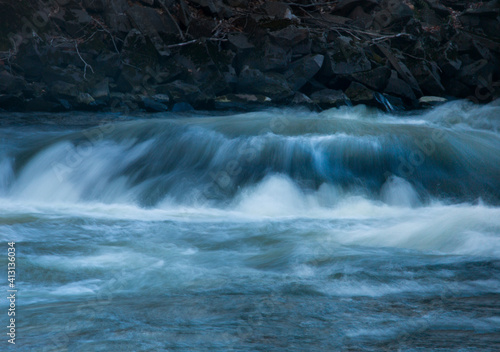 Silky rapids of the Farmington River in Simsbury, Connecticut. photo