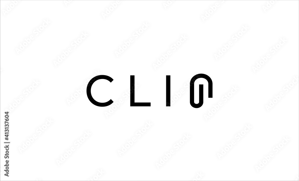 clip text logo design minimal vector illustration clip text logo design minimal vector illustration