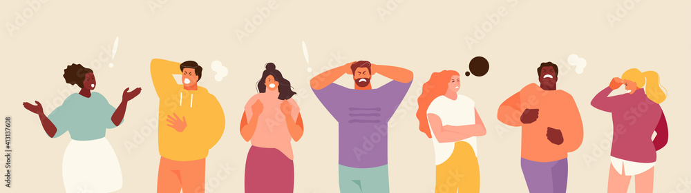 Tableau sur toile People experiencing stress and anger