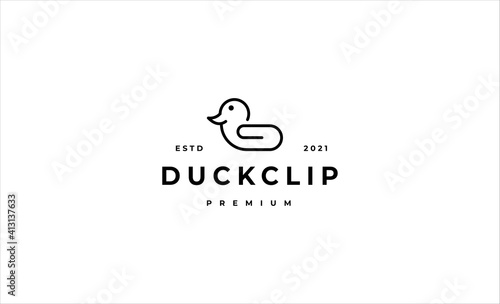 duck clip Document logo vector design