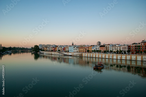 the triana district in Seville at dawn © corradobarattaphotos