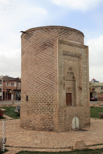 Seh Gunbad Tomb was built in the 12th century during the Great Seljuk period. The brick decorations in the tomb are remarkable. Urmia, Iran. photo