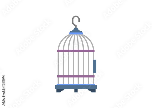 Bird cage. Simple flat illustration