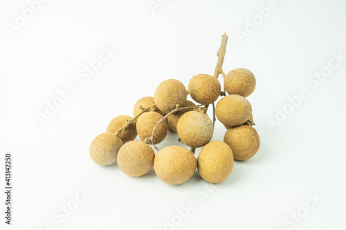 A bunch of longan on a white background